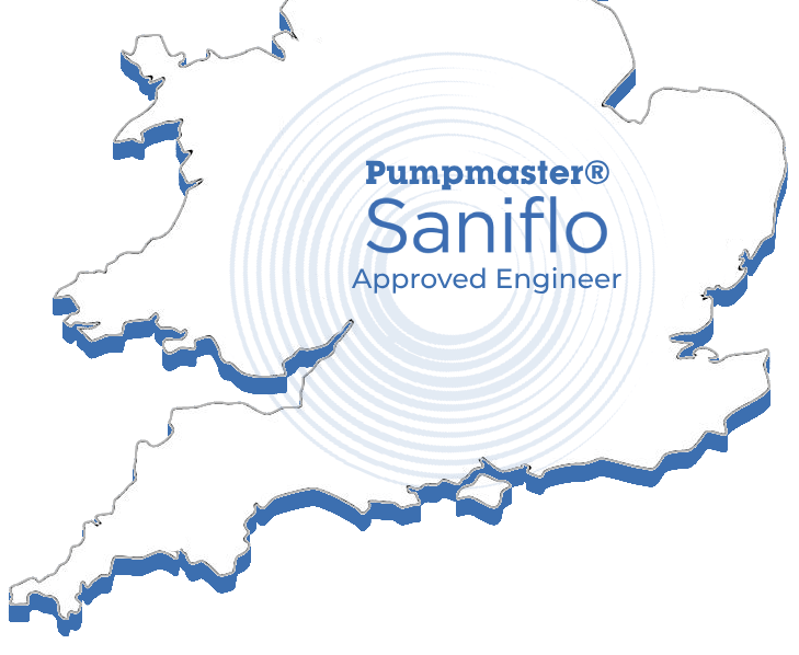 Saniflo Approved Engineer coverage map for England and Wales – Contact Pumpmaster UK